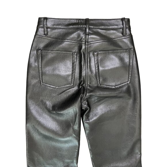 Wilfred Aritzia Faux Leather Flare Pants Black 00 XXS | Holiday Night Out Chic - Picture 6 of 12